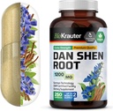 BIO KRAUTER Dan Shen Root Capses - 1200 mg Αντοχή - 250 Red Sage Caps - Αντιοξειδωτική πηγή - Salvia Miltiorriza Root - Vegan