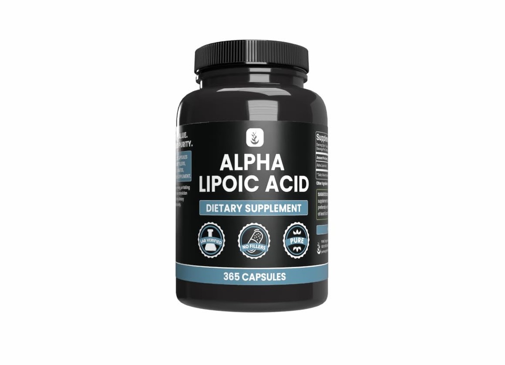PURE ORIGINAL INGREDIENTS Alpha Lipoic Acid (365 Capsules) Magnezyum Or Rice Fillers, Always Pure, Lab TY