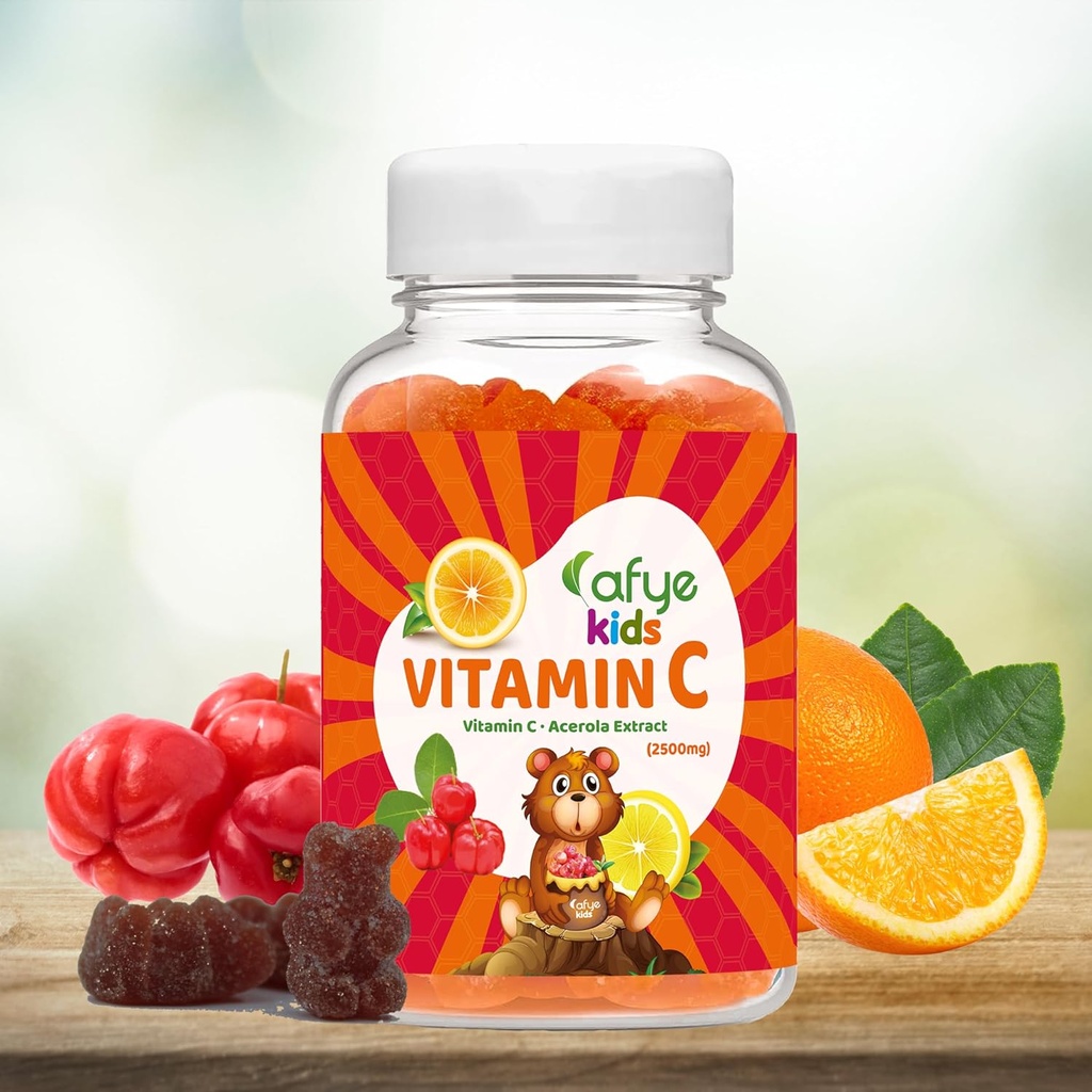 Çocuklar C Vitamini - Ayı Şekilleri ile Immune System Alert Gummies - Immune System Support Vitamins Supplement for Yetişkinler & Çocuklar - Vitamin C & Acerola Ekstra, 60 (Toplantı)