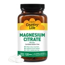 Χώρα Ζωή Μαγνήσιο Κιτρικό 250mg - 120 δισκία - Υποστηρίζει τη λειτουργία μυών & νεύρων, καρδιακός ρυθμός, υγιές ανοσοποιητικό σύστημα, παραγωγή ενέργειας - συμπλήρωμα σύμπλεξης μαγνησίου