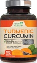 Turmeric Curcumin Supplement 2600 mg -% 95 Curcuminoids with Organic Turmeric & BioPerine Black Pepper for Best Abpole, Nature's Vegan Ortak Destek, ABD'de Şişelenmiş - 180 Capsules