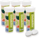 Drinklits Lemon Lime Electrolyte Fizzy Hydration Tablets (6) Tube Bundle | 0g Sugar - Natural Sports Drink - Essential Electrolytes | 60 Servings - 10 Tablets Per Tube