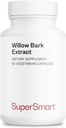 Supersmart - Willow Bark günde 530 mg (Yüksek Potency) - 15 Salicin - Natural Willow Bark Herb Supplement | Non-GMO & Gluten Free - 60 Vegetarian Capsules