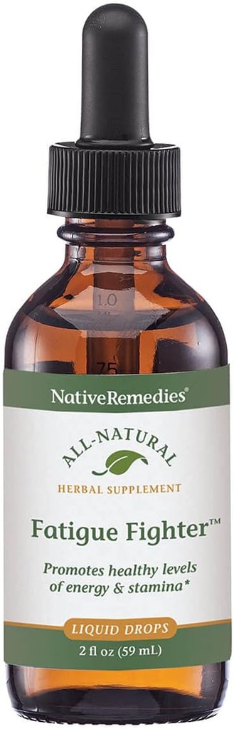 Yerli Remedies Fatigue Fighter - Tüm Doğal Herbal Supplement Enerji Desteği, Stamina ve Vitality - 59 mL
