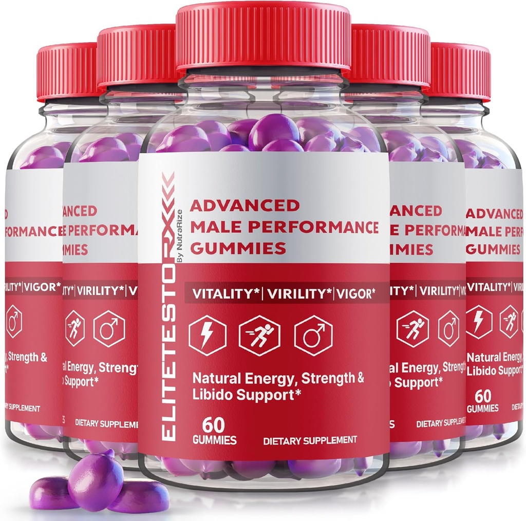 (5 Pack) Elite Testo Rx Gummies, Όλα τα φυσικά αρσενικά Formula, Premium συμπλήρωμα για τους άνδρες, EliteTesto Rx χάπια για τη συνολική υγεία, Elite TestoRx Gummy s, Επίσημη EliteTestoRx Κριτικές (300 Gummies)