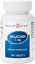 GeriCare Melatonin 1 mg Sleep Support Supplement, Gentle Nighttime Sleep Aid, Non-Habit Form, Rahatlama ve Dinlenmek için yardımcı olur, Jet Lag Recovery ve Better Nighttime Rest, 180 Tabletler