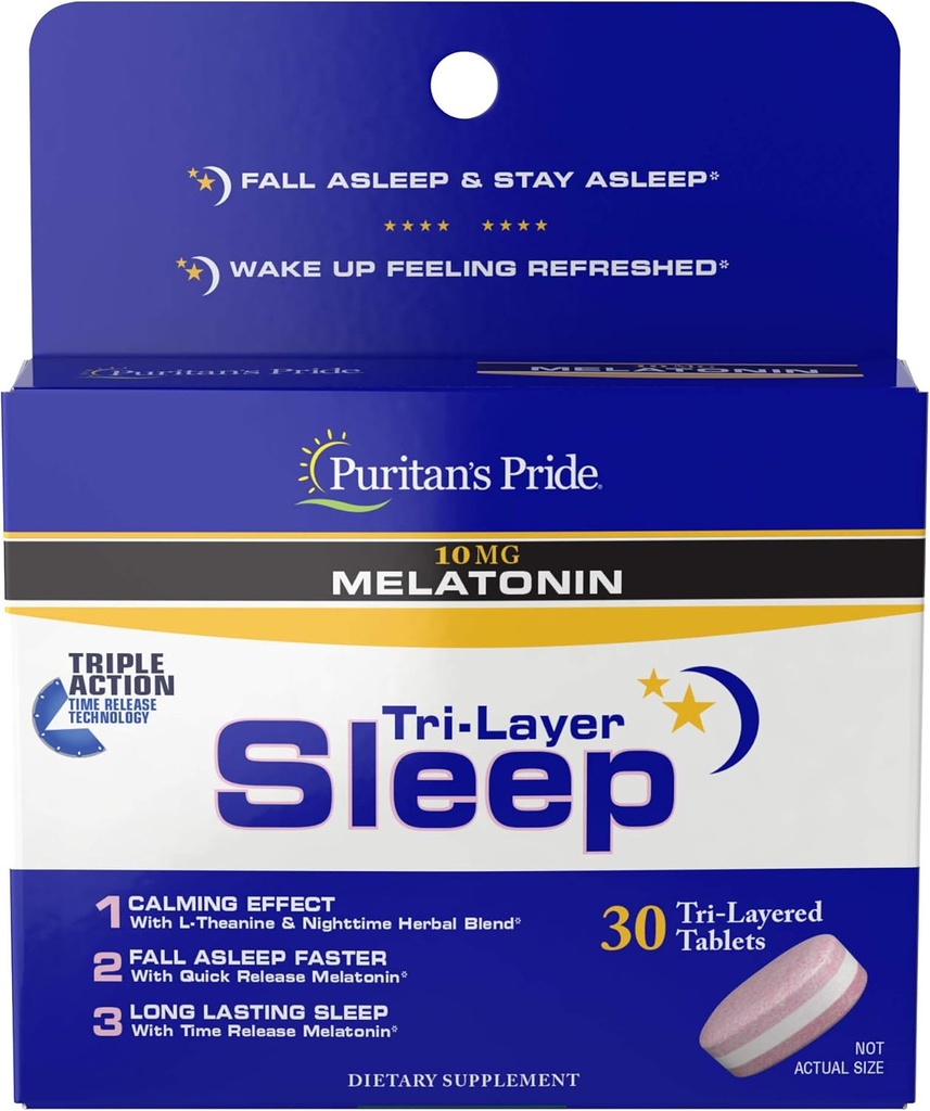 Puritan's Pride Tri-Layered Sleep Tablets, 30 Kont