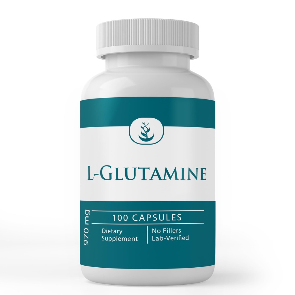 Saf Orijinal Malzemeler L-Glutamine Doğal Kaynaklanmış Amino Asit, Non-GMO & Gluten-Free (100 Capsules)
