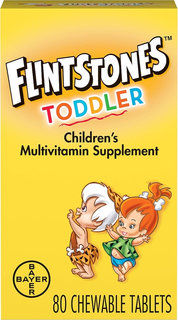 Flintstones Chewable Toddler Vitamins, πολυβιταμίνη για Toddlers με βιταμίνη C, βιταμίνη D, Folate & more, 80ct