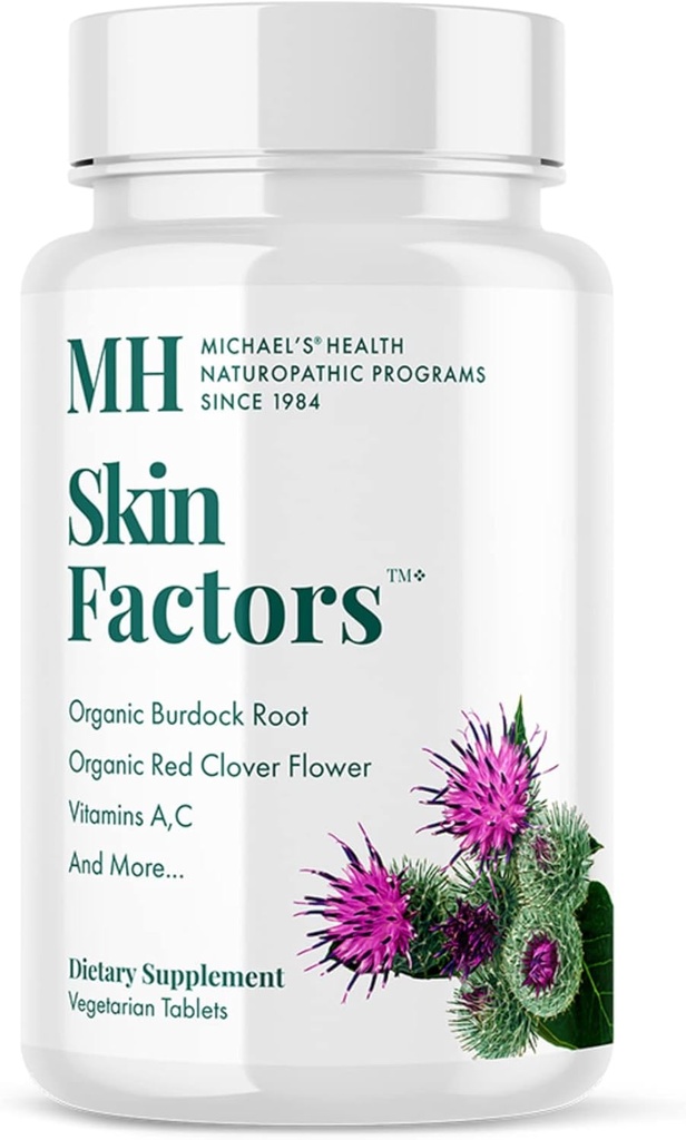 MICHAEL'S Health Naturopathic Program Skin Faktörleri - 90 Vejetaryen Tabletler - Günlük Formula - Mild & Non-Cystic Acne - Kosher - 30 Hizmet