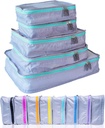 MUMI Auto Cubes - Seyahat için 5Piece Kombinasyon Ürünleri, Suitcases için Bagaj Organizeleri, Put-On Bag, Backpacks, and Duffel Bag - Space-Saving Travel Essentials - Aqua