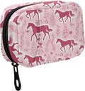Fustylead Pink Horse Silhouette ve Botanical Decor Elements Pill Purse, Haftalık Portreatif Pill Box ile Depolama Vitaminleri Balık Yağları İlaçları Supplements Supplements
