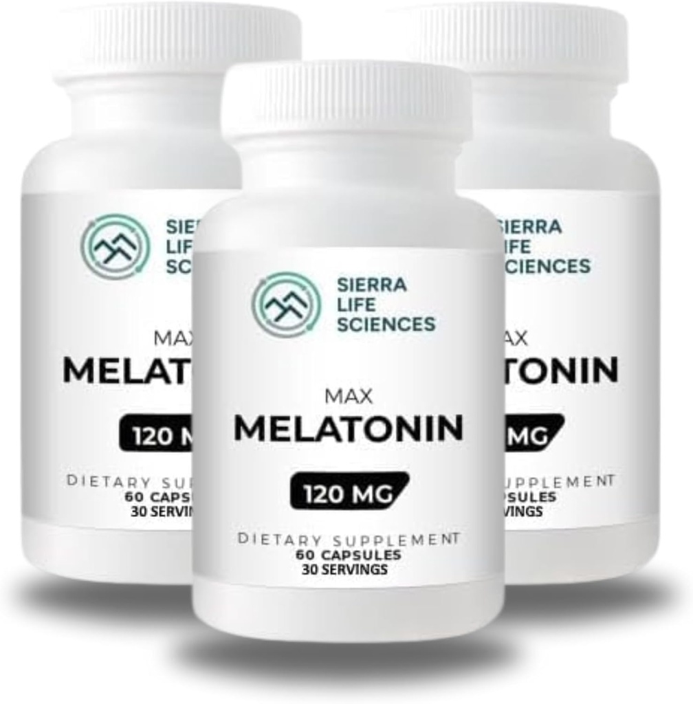 120 mg Yüksek Dosage Melatonin Max in Easy-to-Swallow Capsules - 30 Hizmet (Pazar 3)