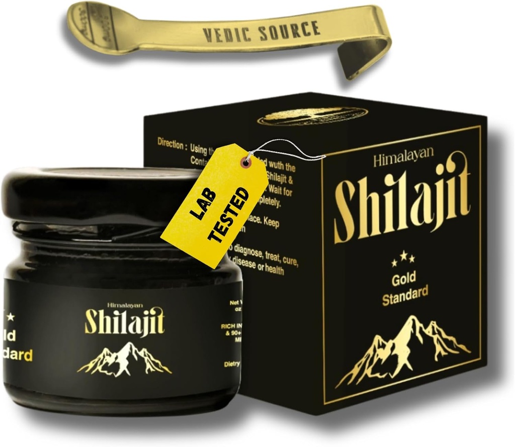Yüksek Himalaya Shilajit Giyim - En Yüksek Sınıf, Geleneksel olarak Made, ticarileştirilmedi, Fulvic Acid & 85+ Minerals, Shilajit for Men and Women, Lab-Tested, 2Month Supply