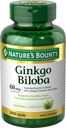 Nature's Bounty Ginkgo Biloba, Sağlıklı Beyin Fonksiyonlarını Destekliyor, Herbal Supplement, 60 Mg, 200 Capsules