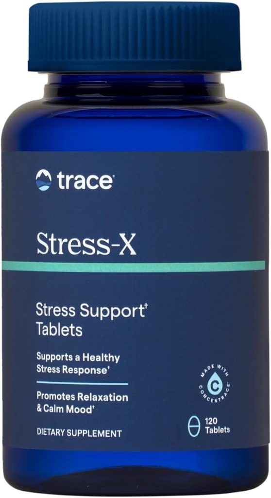 Trace Minerals Stres-X - Diyetsel Fiber & Trace Mineralleri ile Diyetsel Tamam - Uyku Sağlığı Desteği için Magnezyum Supplement - Vitamin A, B12, D & More - 120 Tabletler (30 hizmet)