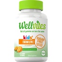 Wellvites Sugar Free Kids Immune Daily Gummy Vitamins - Vegan, Non-GMO - Çocuklar için C Gummies Immune Support, No Yapay Sweeteners, Gluten-Free, Gelatin-Free, 60 Count (30 Day Supply)