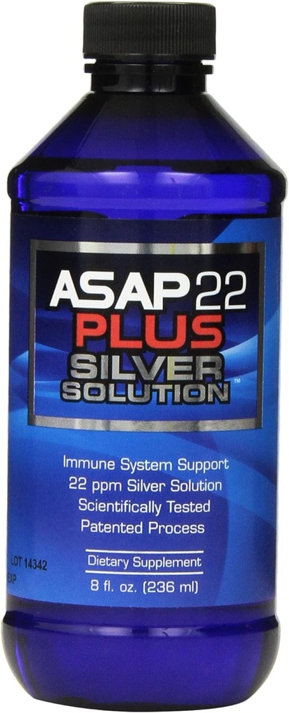 American Biotech Labs - ASAP 22 Plus Silver Solution - Υποστήριξη ανοσοποιητικού συστήματος, 22 ppm Silver Solution Dietary Supplement - (8 oz)