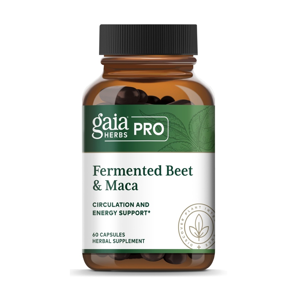 GAIA HERBS PRO Fermented Beet & Maca - Sağlıklı Enerji ve Circulation Support Supplement* - Kidney Health Supplement with Beet & Carrot Root - Vegan, Gluten-Free, Soy-Free - 60 Capsules (30 hizmet)
