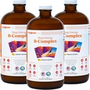 LIQUIDHEALTH Mega Energy Metilated B-Complex, Yetişkin Sıvı Vitamin Supplement - Enerjiyi artırmak, Stres ve Fatigue, Immune Support, Heart & Gut Health - Made in USA, Vegan, Sugar-Free (3 Pack)