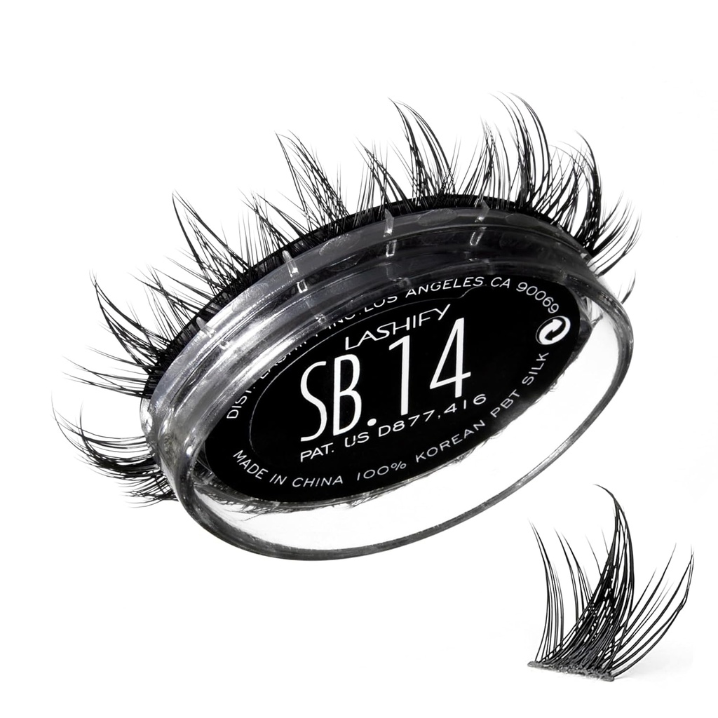 Lashify Star Burst 14mm Gossamer DIY Eyelash Refill, The Ultimate Multi-Length Multi Katmaned Lash, Black, Easy false Lashes