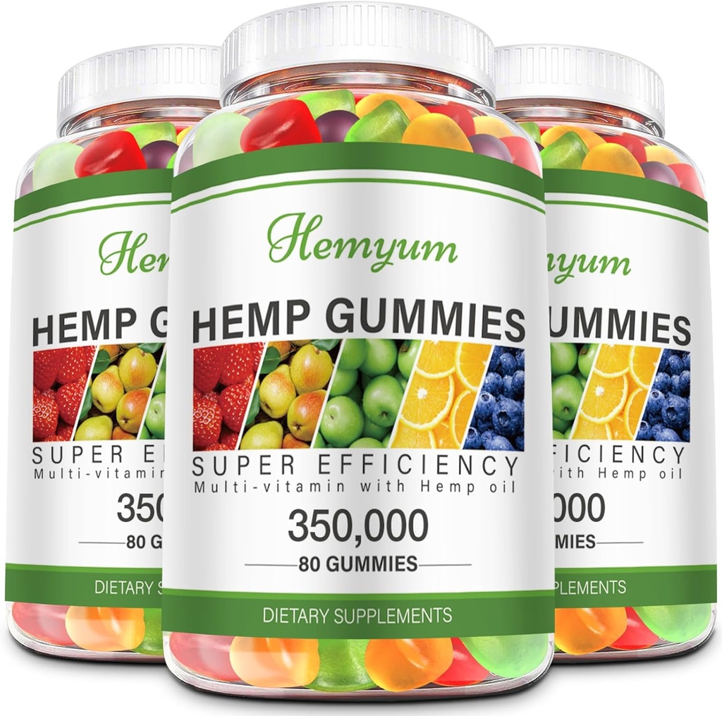 Hemp Gummies 3 Packs High Potency Pure Organic Supplement - Doğal Hemp Yağı Uyku, Ağrı, Anksiyete Gummy Edibles Vegan, Non-GMOMO