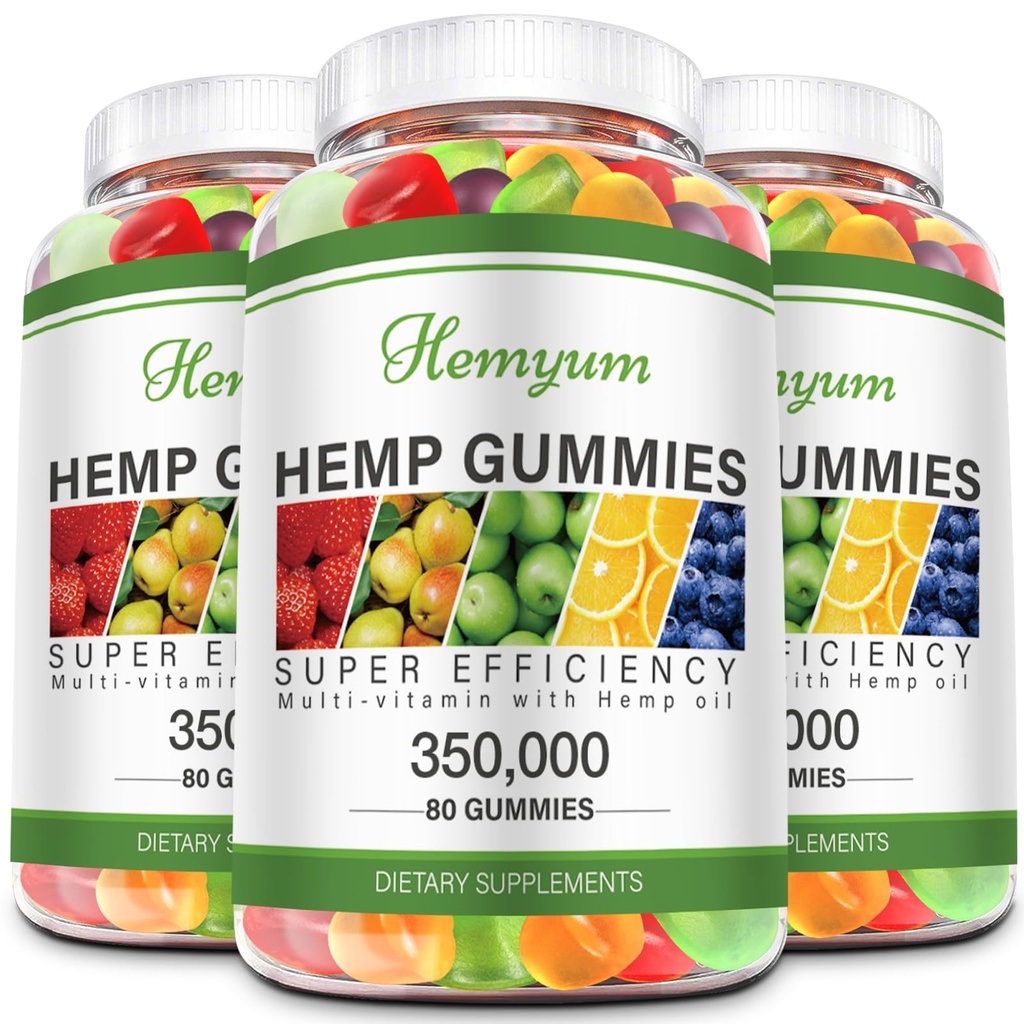 Hemp Gummies 3 Packs High Potency Pure Organic Supplement - Doğal Hemp Yağı Uyku, Ağrı, Anksiyete Gummy Edibles Vegan, Non-GMOMO