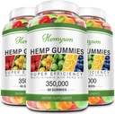Hemp Gummies 3 Packs High Potency Pure Organic Supplement - Doğal Hemp Yağı Uyku, Ağrı, Anksiyete Gummy Edibles Vegan, Non-GMOMO