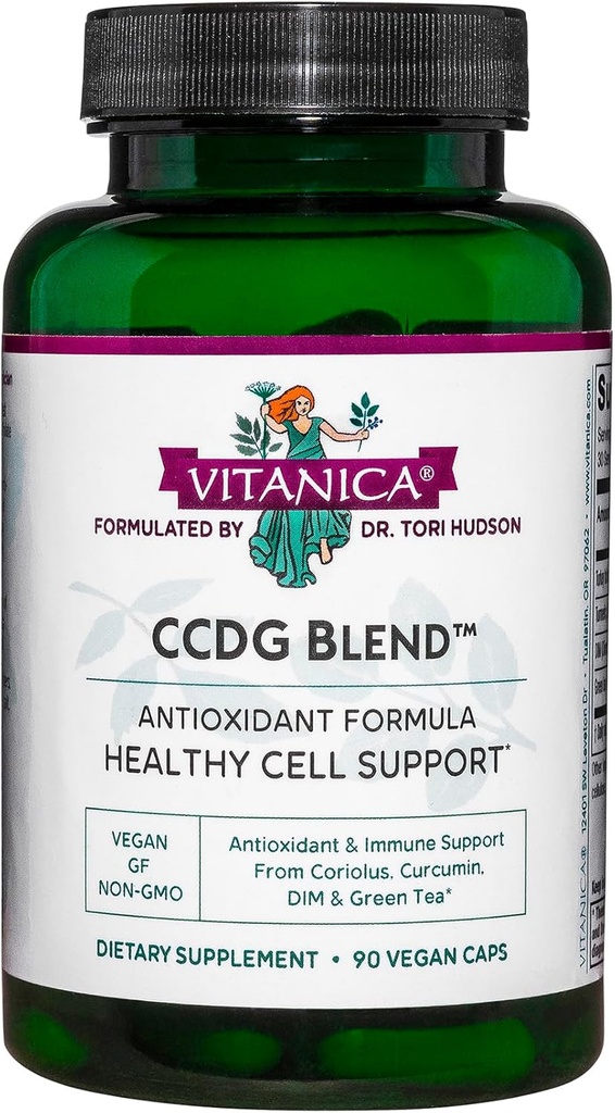 Vitanica CCDG Mix - Immune Support Supplement - DIM Supplement with Turkey Tail Mushroom, Turmeric & Green Tea - Vegan Supplement for Immune Support - Lady - 90 Capsules