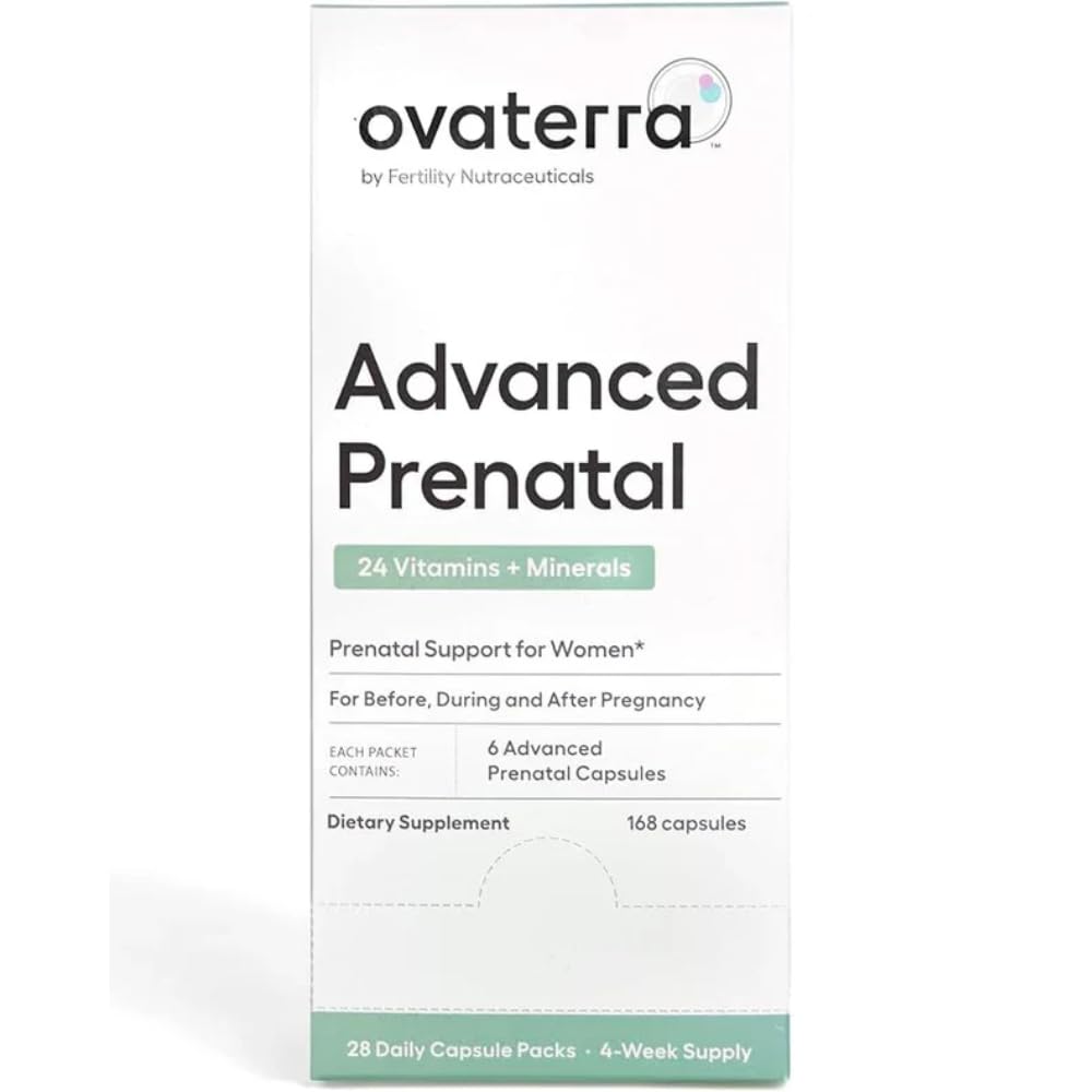 Ovaterra Advanced Προγεννητικές Βιταμίνες για γυναίκες με 550mg Χολίνη, Μεθυλοφολικό, Χηλικό Σίδηρο & 24 Θρεπτικά 168 Κάψουλες - 28 Ημέρα προσφοράς