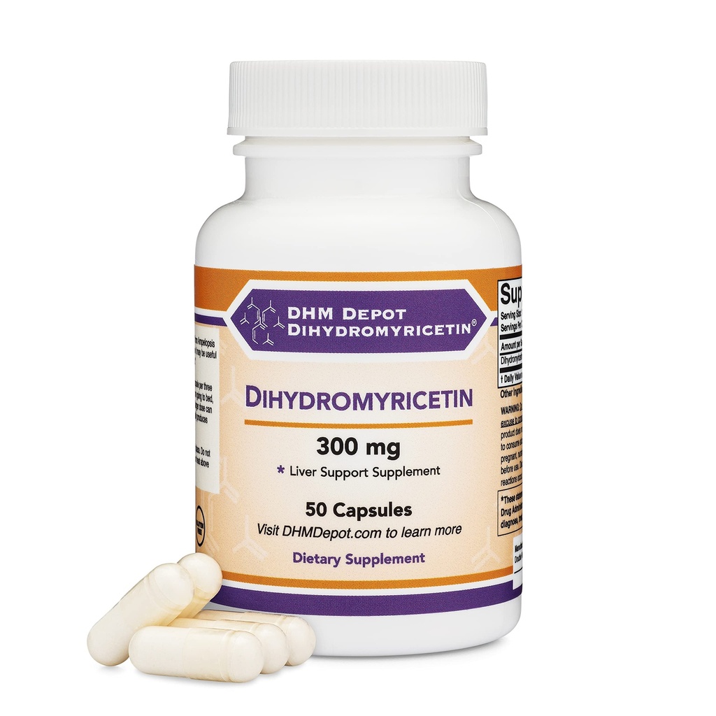 Dihidrricetin (DHM) 50 Capsules, 300 mg, Liver Support Supplement (Third Party Tested) (DHM Depot) GMO, Gluten Free (Liver Cleanse Detox & Tamir) Çift Wood tarafından