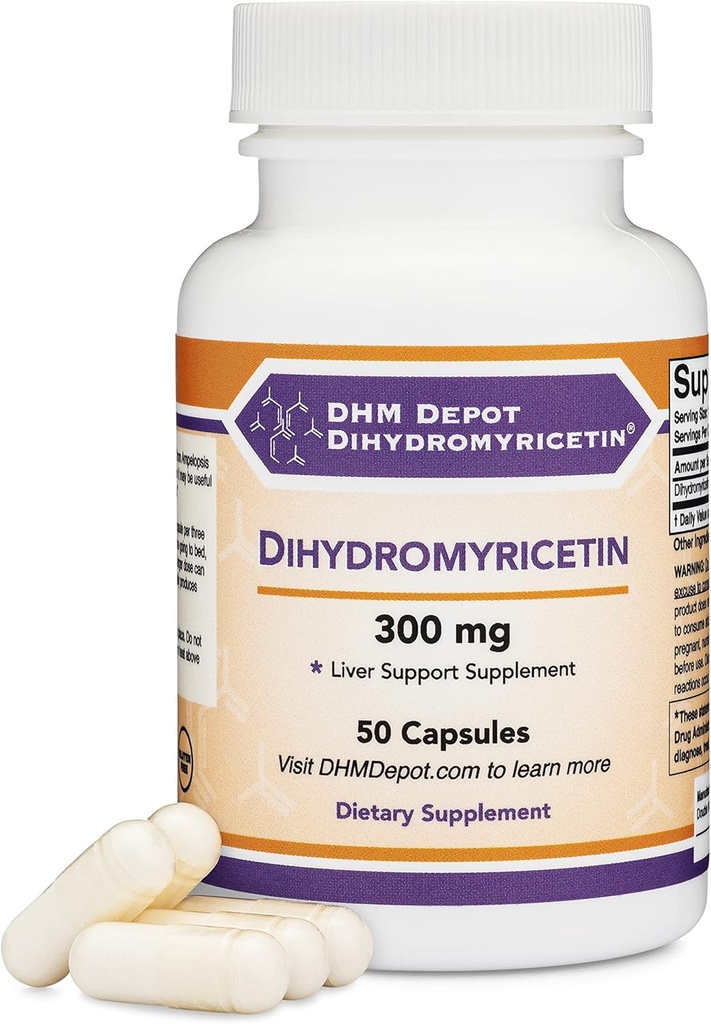 Dihidrricetin (DHM) 50 Capsules, 300 mg, Liver Support Supplement (Third Party Tested) (DHM Depot) GMO, Gluten Free (Liver Cleanse Detox & Tamir) Çift Wood tarafından