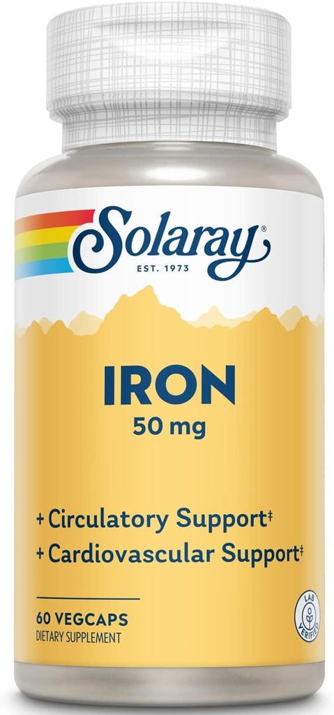 Solaray Iron 50mg | 60 Kont | 2 Paket