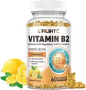 B2 Vitamini Çocuklar ve Yetişkinler için 400 mg Supplement - Magnezyum Glycinate, çinko, CoQ10, B12 - Migraine Relief & Energy, Nervous System Support, Sugar Free Lemon Flavor, 60ct