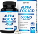Alpha Lipoic Acid 600mg per Serving 60 Κάψουλες - Ισχυρό Αντιοξειδωτικό για τη Νευροπάθεια και την Καρδιαγγειακή Υγεία (Συμπλήρωμα ALA) - Δοκιμασμένο τρίτο μέρος, Μη ΓΤΟ, Χωρίς Γλουτένη, Vegan & USA Made