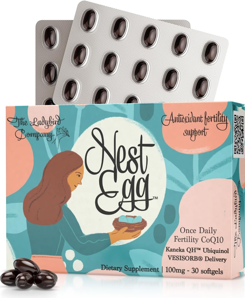 Nest Egg Ubiquinol CoQ10 100 mg - Premium CoQ10 Kadınlar için Uygunluk Tamam - ABD'de Yapılacak - 3. Parti Test Edildi - Daily Softgels (30) Count)