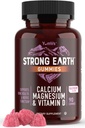 YUM-V'S Strong Earth Calcium, Magnesium, Vitamin D3 Gummies, Vitamin Gummies, Calcium Supplement for Strong Bone Health for Women & Men - Certified Kosher (90 Count)