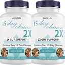 15 Ημέρα Καθαρίστε 2X - Διπλή Gut & Colon Υποστήριξη - Advanced Gut Cleanse Detox για γυναίκες & άνδρες με Alfalfa, Cascara Sagrada, Probiotics & Psyllium Husk - Μη-GMO - Κατασκευάζονται στις ΗΠΑ - 60 κάψουλες (2 μπουκάλια)