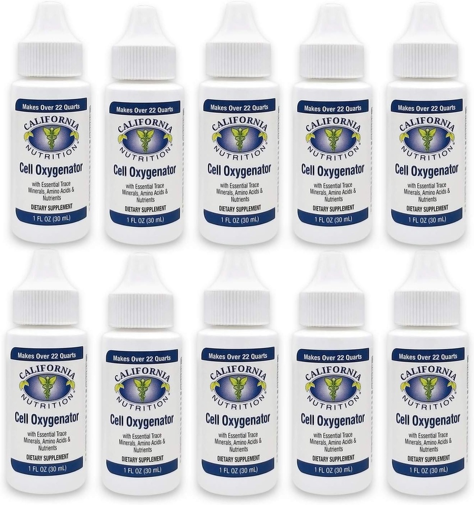 Cell Oxygenator 1 Fl Oz Bottle (Pack of 10), Cell Food Concentrate Liquid Oxygen Water Drops, Nutritional Dietary Supplement, Suport Immune System, Amino Acids & Trace Minerals