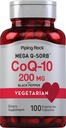 Piping Rock CoQ10 200 mg Capsules | 100 Pills | Black Pepper Extract | Coenzyme Q10 Supplement for Women and Men | Vegetarian, Non-GMO, Gluten Free
