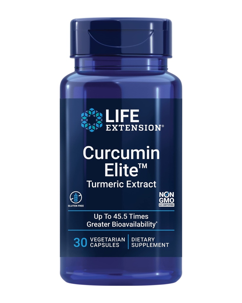 Life Extension Curcumin EliteTM Turmeric Extract, 500 mg, curcuminoids, turmerones, Fenugreek, Inflammation Health Support, Heart & Immune Support, Gluten-Free, Non-GMO, Vegetarian, 30 Capsules