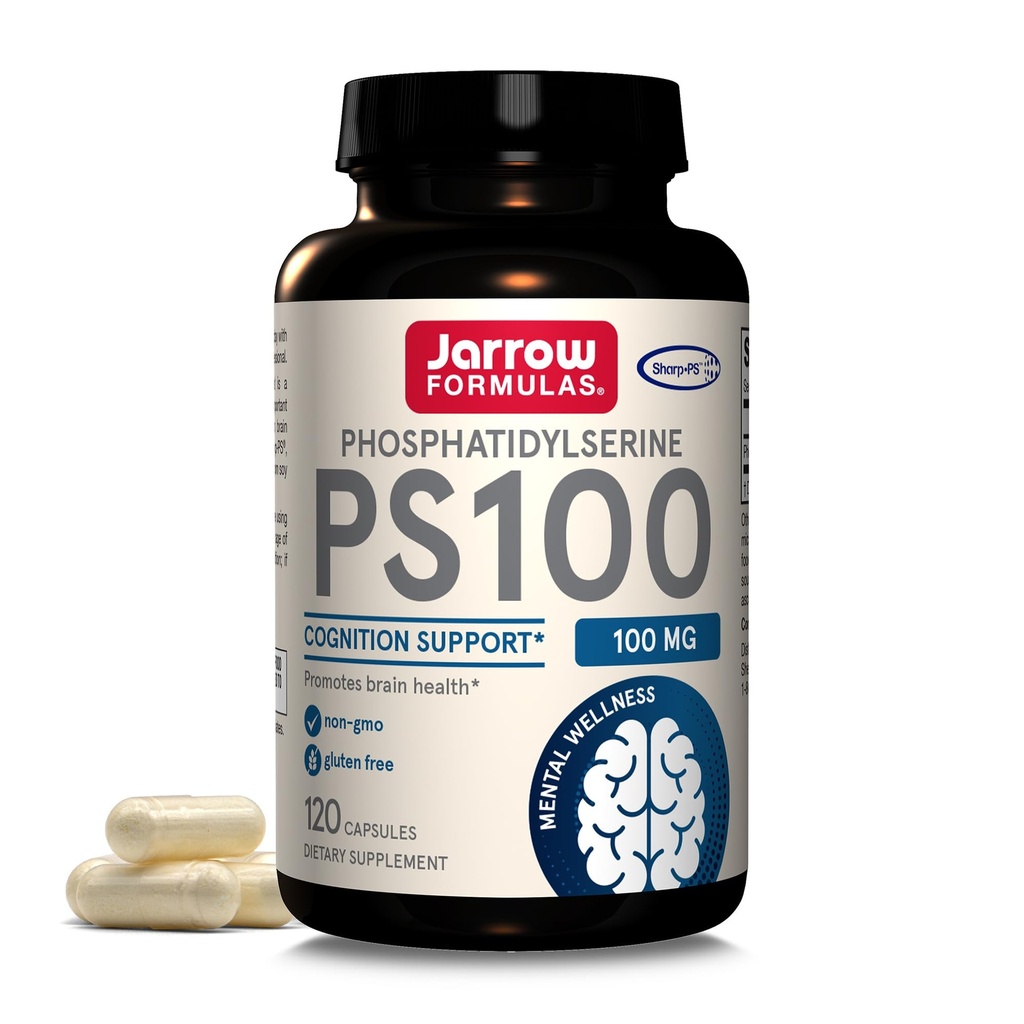 Jarrow Formulas® PS100 Phosphatidylserine, 100 mg, Συμπλήρωμα Διατροφής για την υποστήριξη της Εγκεφαλικής Υγείας και Γνωστικότητας, 120 κάψουλες, Μέχρι 120 ημέρες προσφοράς
