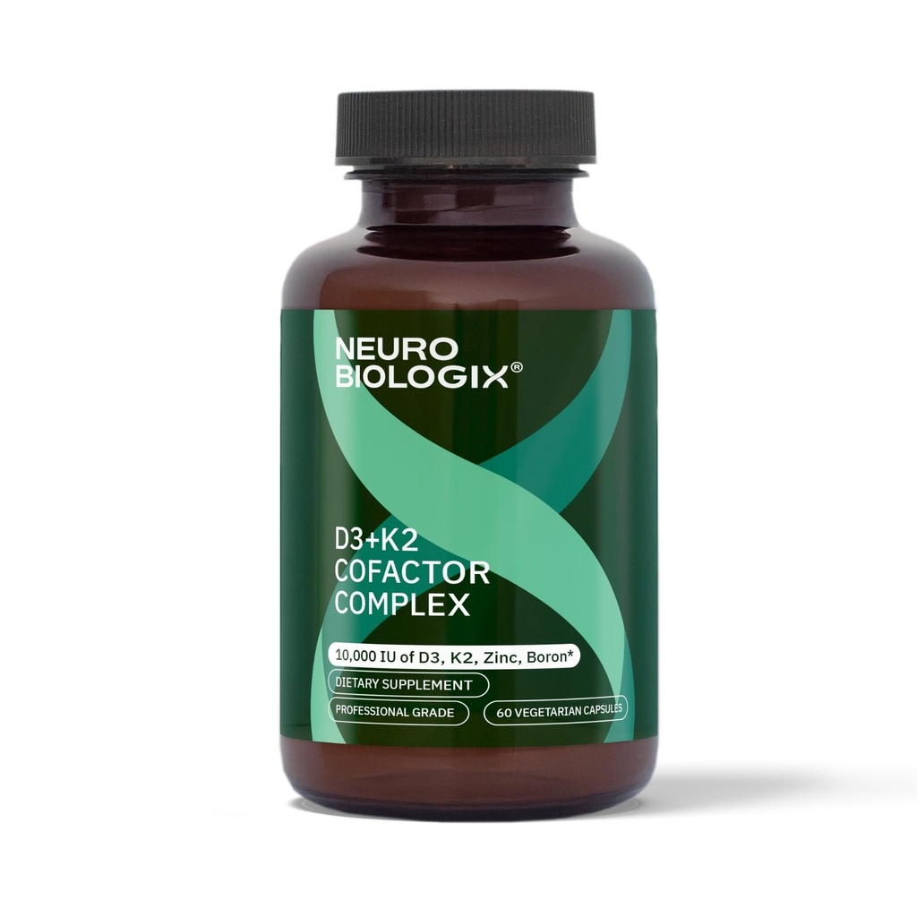 D3+K2 Complex Cofactor - Βοηθά στη μεγιστοποίηση των ωφελειών της βιταμίνης D για την υποστήριξη των οστών, της καρδιάς και του ανοσοποιητικού - Formated with Vitamin D3, K2 (vitaMK7®), Zinc & Boron to Promote Efficient Calcium Utilization – 60 Caps