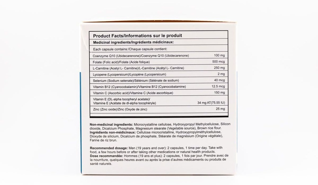 Doğal Erkek Ferttitude Support Supplement with CO-Q10, L-Carnitine and Vitamin E, 60 Capsules