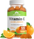 Echinacea ve Rose Hips ile Yetişkinler için C ve çinko Gummies - Kadınlar ve Erkekler için Orange Flavored Gummy Vitamins - Immune Support Supplement – Non-GMO, Vegan, Gluten, Nut and Dairy Free (120 Count)