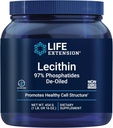 Life Extension Lecithin, Beyinde Sağlıklı Hücre Yapısı ve Fonksiyonlar, Gluten Free, Non-GMO, Vegetarian, 454 Grams