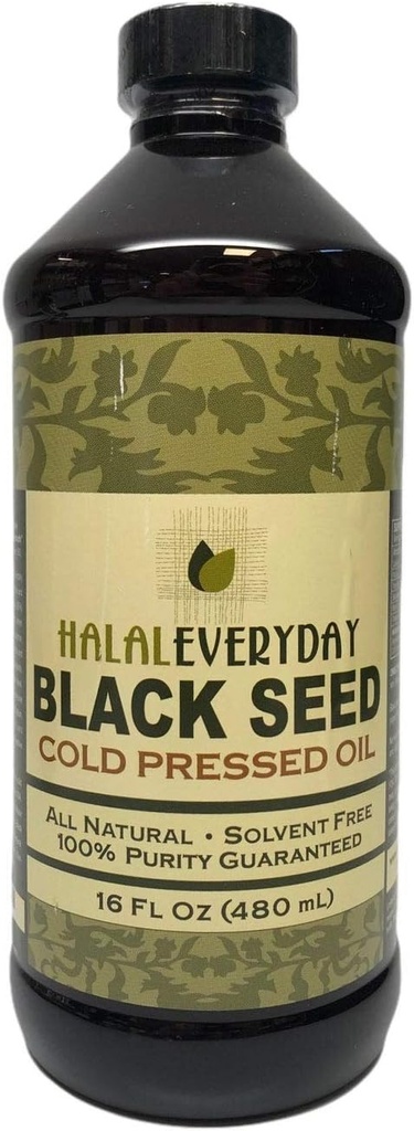Saf Siyah Tohum Yağı - 16 OZ -% 100 Pure ve Cold Pressed Black Seed - Non-GMO ve Vegan - Nigella Sativa