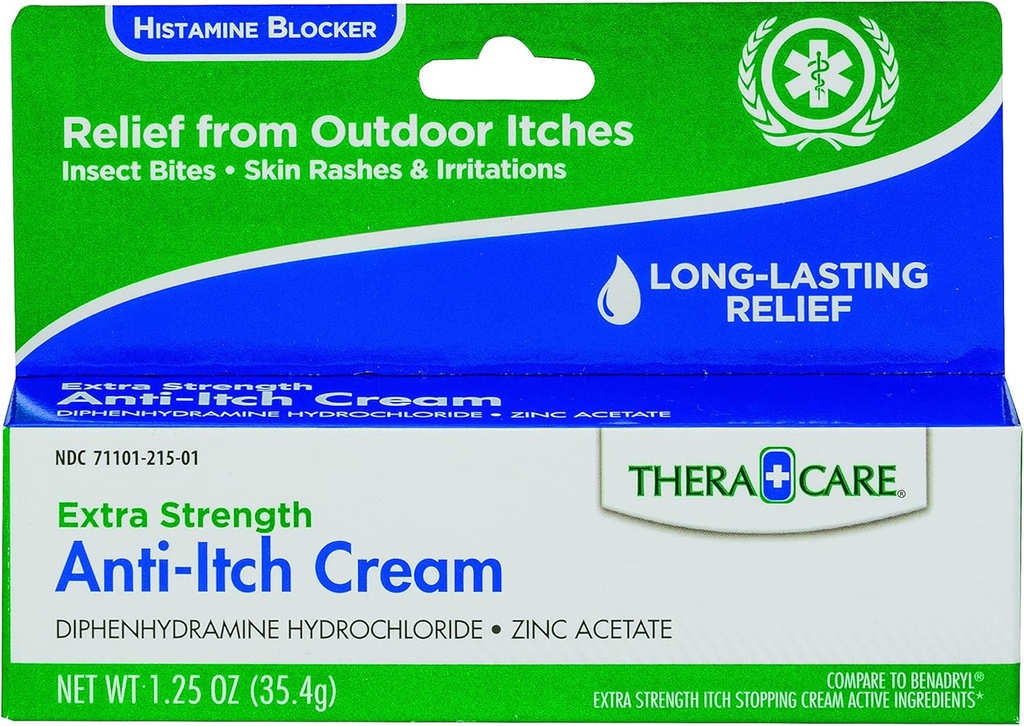 Thera Care Anti-Itch Cream | Ekstra Kuvvet | Açık Itch Relief | 1.25 oz