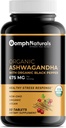 Organik Ashwagandha 675 mg, 60 Vegan Capsules Pure Organic Ashwagandha Toz ve Kök Ekstraksiyon