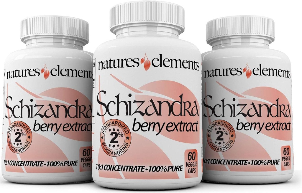 Schizandra Berry Extract – 3 Pack – 10:1 Συμπυκνωμένο συμπλήρωμα βοτάνων – 1000mg ανά υπηρεσία - κάψουλες λαχανικών – 60 Count Each – Non-GMO, 100% καθαρός – 1 μήνας προσφοράς